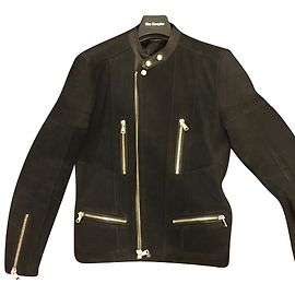 The Kooples Bomberjacke aus schwarzem Leder