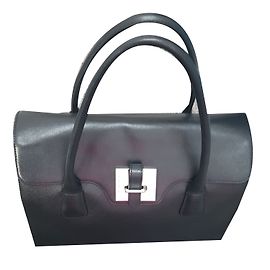 Borsa a mano Nina in pelle nera Le Tanneur