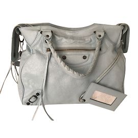 Balenciaga Velo Borsa a mano classica azzurro pelle