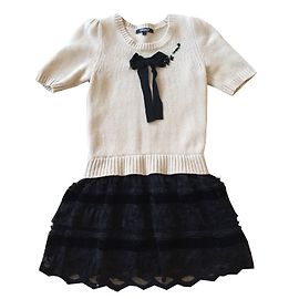 Autre Marque DDNY Wollkleid Braun Schwarz