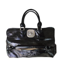 Borsa a mano Longchamp Gatsby Grande in Pelle Vernice Nera