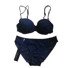 Conjunto de lencería azul de poliamida Andres Sarda