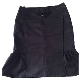 Falda lápiz Gucci de algodón negro