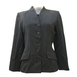 Veste Yves Saint Laurent en laine à épaulettes Gris foncé