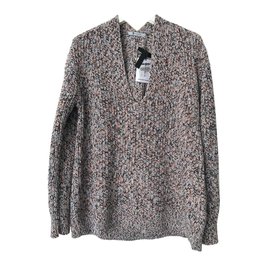 T By Alexander Wang V-Ausschnitt Baumwollpullover mehrfarbig