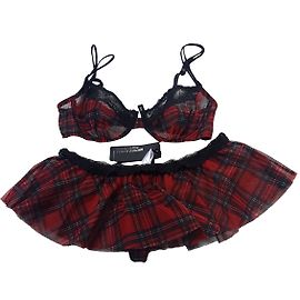 Conjunto de Sujetador y Falda Andres Sarda Negro Rojo
