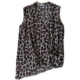 Liu Jo Asymmetrisches Jersey Top mit Leopardenmuster Braun Schwarz Beige - Liu.Jo