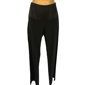 Pantalones negros Karen Millen con detalles de satén