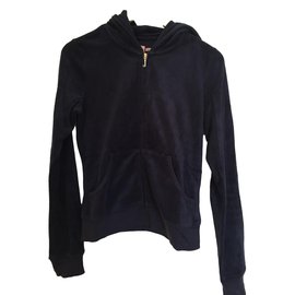 Juicy Couture Zipped Jacket Navy Blue Cotton M