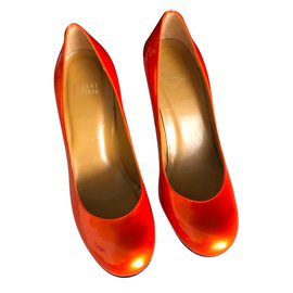 Décolleté Stuart Weitzman Arancioni in Pelle Vernice Tacco 10 cm