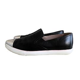 Mocassini Miu Miu in pelle nero argento