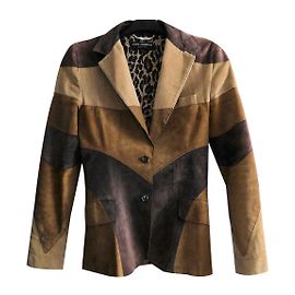 Dolce & Gabbana Jacke aus Wildleder und Cord Braun Beige