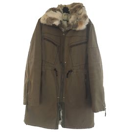 Just Cavalli Parka Kaki con forro de piel