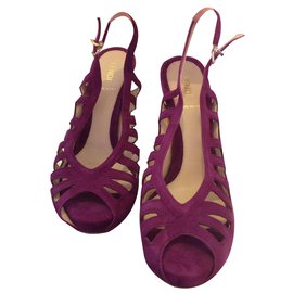 Fendi Sandalen aus Wildleder Lila 39.5