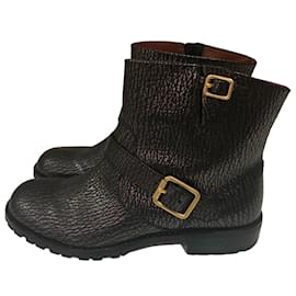 Botas moteras de cuero Marc by Marc Jacobs gris antracita