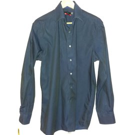 Camicia Pierre Cardin Uomo in Cotone Blu Navy a Righe