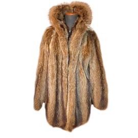 Autre Marque Chaqueta larga de piel Marmotte Marrón
