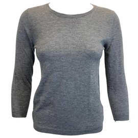T-shirt Eric Bompard in cashmere grigio maniche 3/4 S