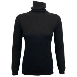 Eric Bompard Rollkragenpullover aus schwarzem Kaschmir S