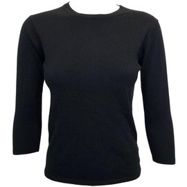 T-shirt Eric Bompard nera in cashmere e seta Taglia S