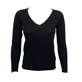 Zadig & Voltaire Schwarzer Merino Woll Pullover mit Schmetterlingsstickerei XS