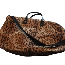 Borsa Weekender Diane Von Furstenberg Stampa Leopardo Nero e Oliva