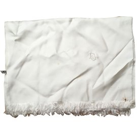 Sciarpa Dior in seta bianca crema