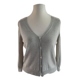 Miu Miu Cardigan aus Seide und Baumwolle Rosa Grau