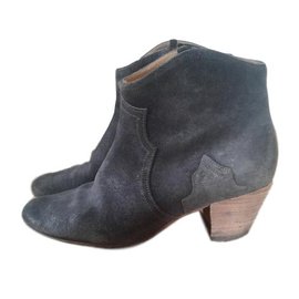 Botas Isabel Marant Dicker gris antracita ante