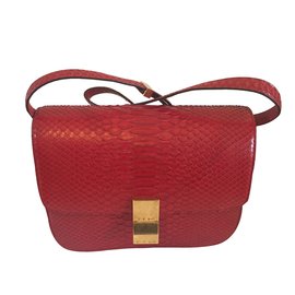 Saco vermelho clássico do pitão - Céline