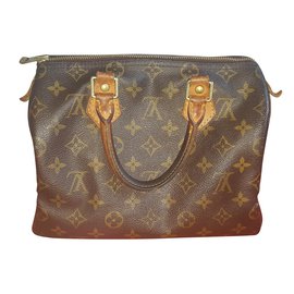Louis Vuitton Speedy Handtasche Braun Stoff