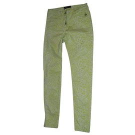 Vaqueros Estampados Maison Scotch Beige Verde Algodón