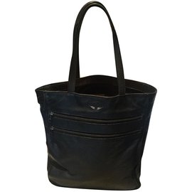 Zadig & Voltaire Schwarzer Leder Tote Bag