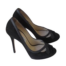 Décolleté Jimmy Choo in pelle e camoscio nero 37,5