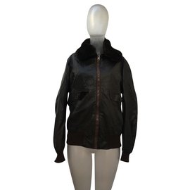 Chaqueta bomber Mac Douglas de piel marrón