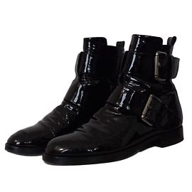 Pierre Hardy Botines negros de cuero con doble hebilla de piel de becerro