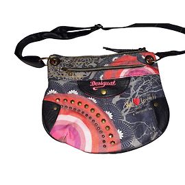 Desigual Umhängetasche aus Leder und Stoff