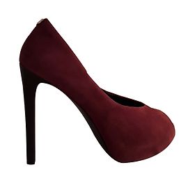 Décolleté Guess Rosso Scuro Pelle di Cervo Tacco 12cm