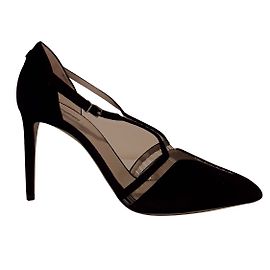 Décolleté Giorgio Armani in pelle di cervo neri tacco 9 cm