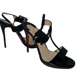 Sandali Christian Louboutin Salome in vernice nera