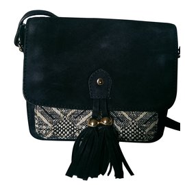 Alma Midnight Mini Handtasche aus marineblauem Ziegenveloursleder - Autre Marque