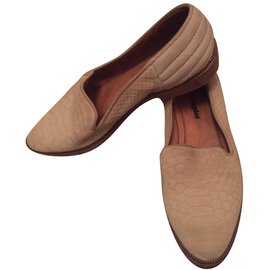 Mocassins The Kooples em couro bege 38