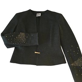 Angelo Tarlazzi Spencer Jacke Grau Wolle