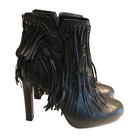 Jean Michel Cazabat Fransen Stiefeletten aus Leder Schwarz