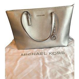 Borsa a mano Michael Kors Jet Set Travel in Pelle Argentata