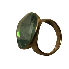 Anello Calvin Klein Continuity cristallo Swarovski verde acciaio taglia 53