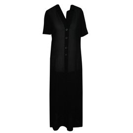 Escada Margaretha Ley Kleid aus schwarzem Seidenchiffon