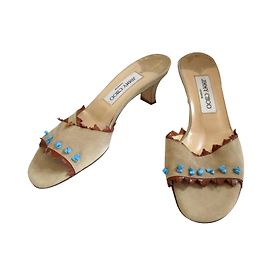 Jimmy Choo Wildleder-Pantoletten mit Verzierung