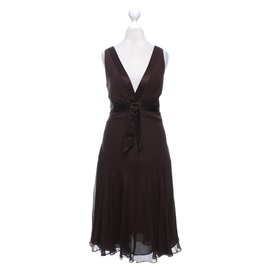 Ted Baker Seidenkleid aus Chiffon in Schokolade