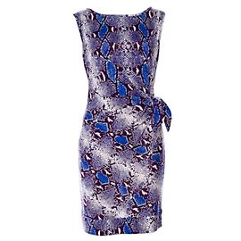 Diane Von Furstenberg Nuevo vestido Della en Python Pop Medium Blue Iris
